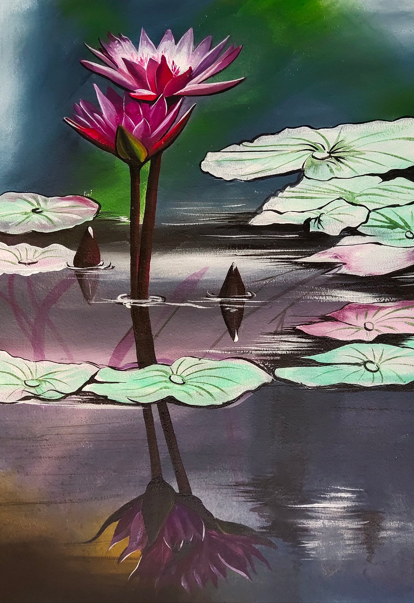 abstract lotus painting